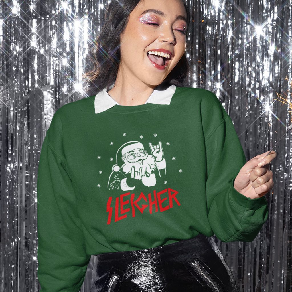 Foute Kersttrui Groen Sleigher Dames