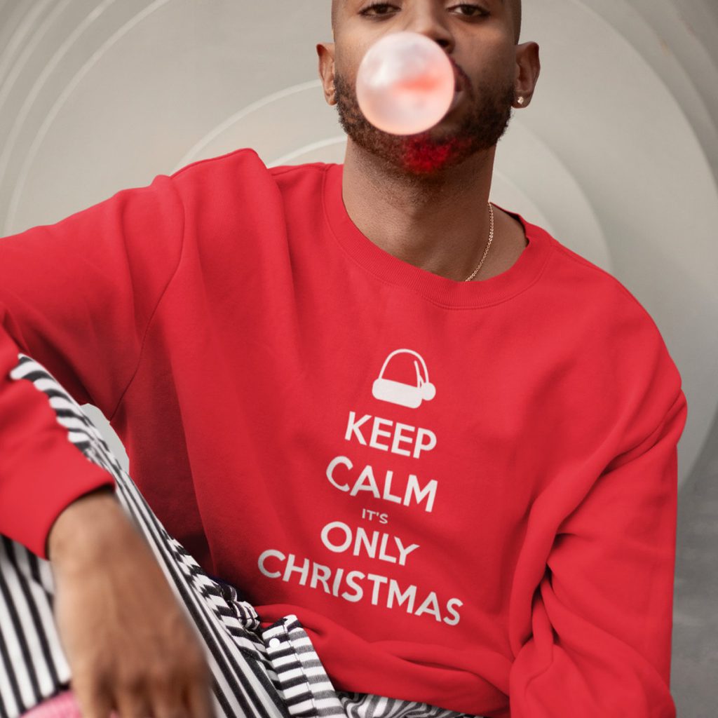 Foute Kersttrui Rood Keep Calm It's Only Christmas