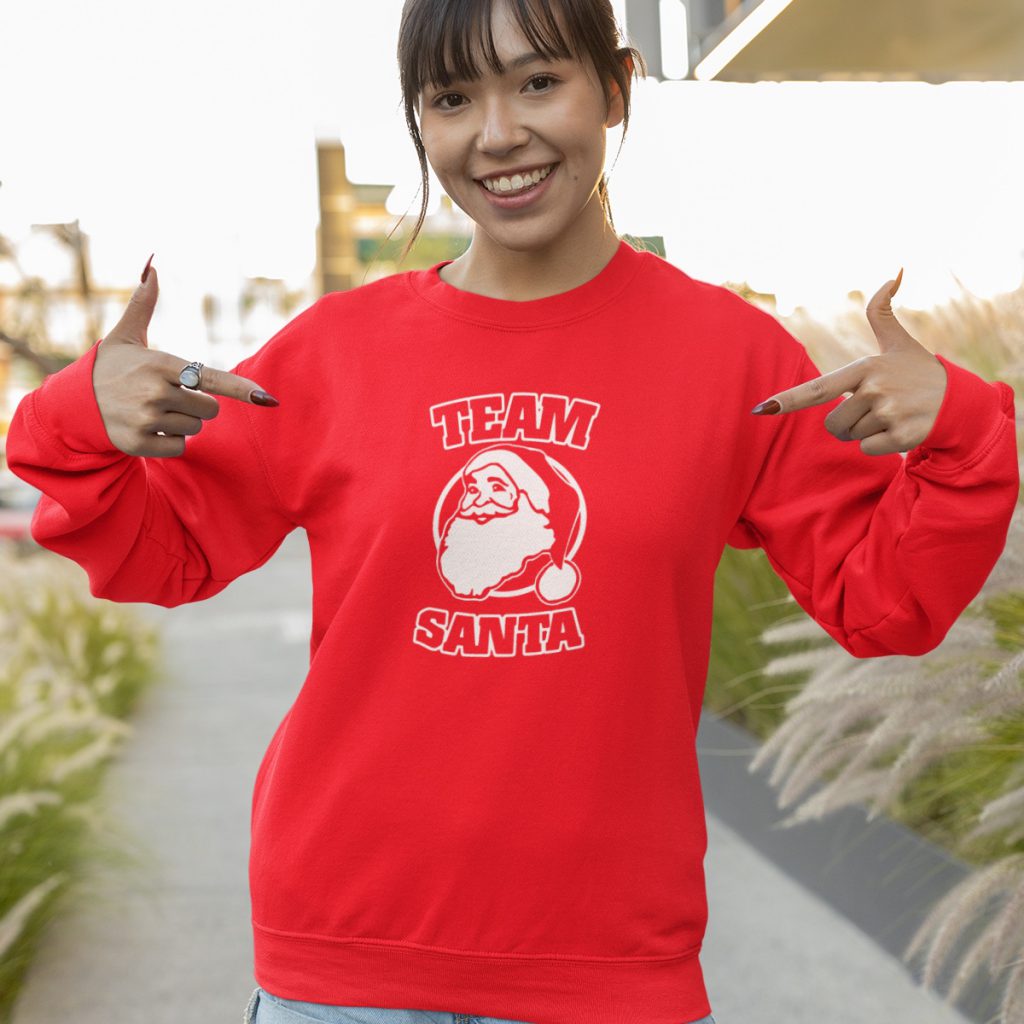 Foute Kersttrui Rood Team Santa Face