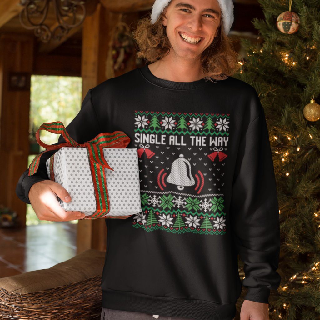 Foute Kersttrui Zwart Single All The Way