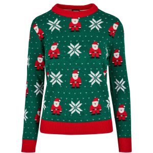Foute Kersttrui Dames Groen Kerstman Productfoto