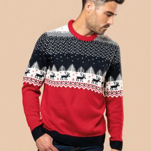 Foute Kersttrui Klassiek Rendier Heren Font