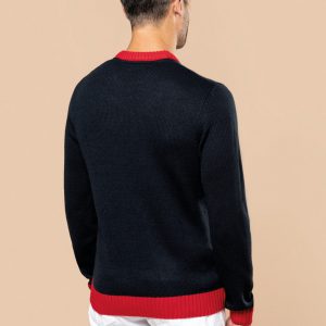 Foute Kersttrui Klassiek Rendier Nightnavy Achterkant