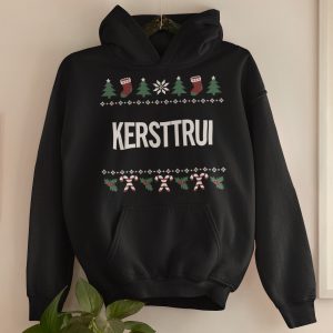 Kerst Hoodie Zwart Candy Cane Kersttrui