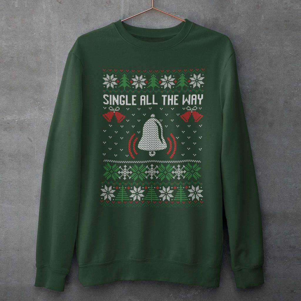 Foute Kersttrui Groen Single All The Way Productfoto