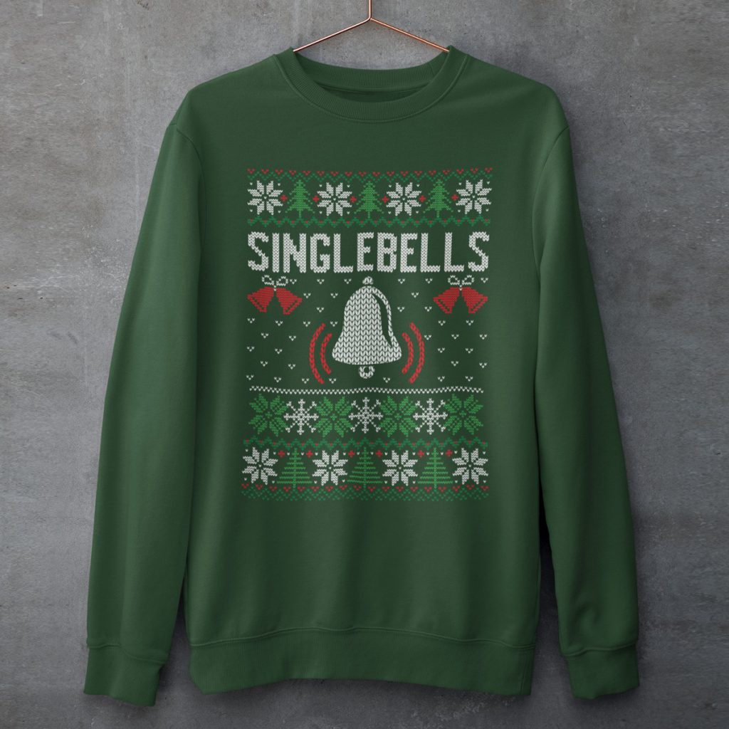 Foute Kersttrui Groen Singlebells Productfoto