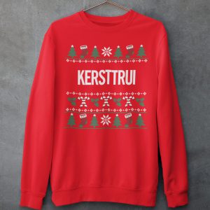 Foute Kersttrui Rood Candy Cane Kersttrui Productfoto