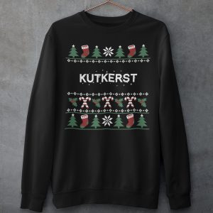 Foute Kersttrui Zwart Candy Cane Kutkerst Productfoto