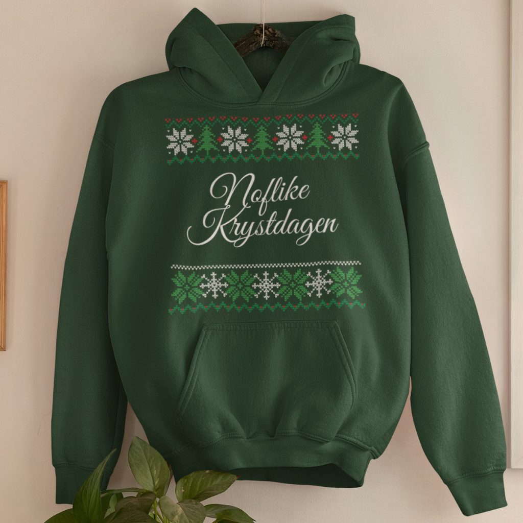 Friese Kerst Hoodie Groen Noflike Krystdagen Snowy Trees Product