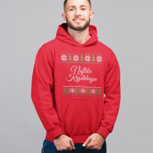 Friese Kerst Hoodie Rood Noflike Krystdagen Snowy Trees