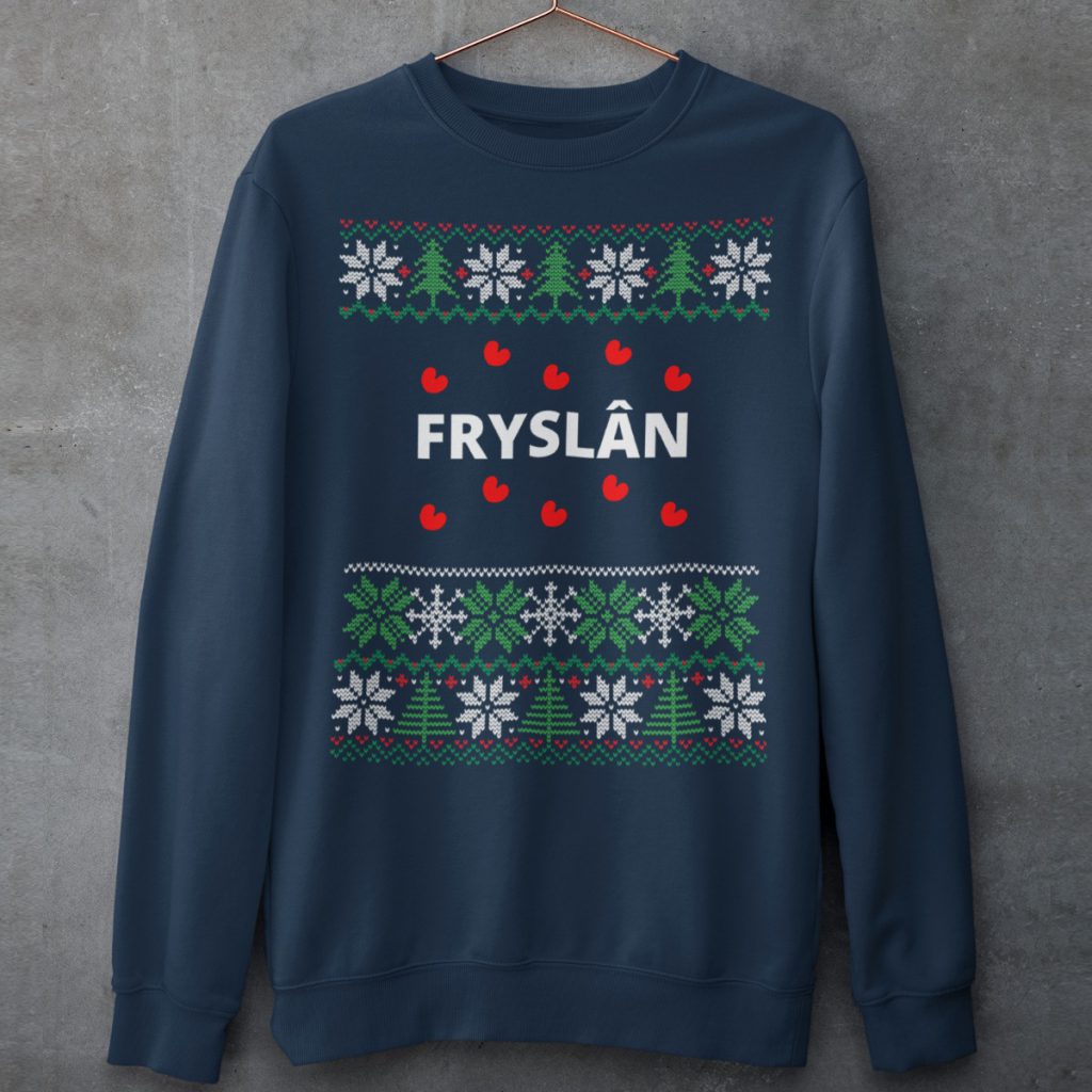 Friese Kersttrui Navy Fryslan Snowy Trees Product