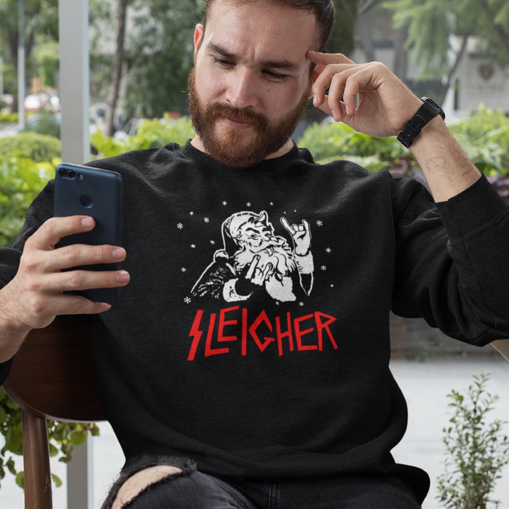 Zwarte Kersttrui Premium Sleigher