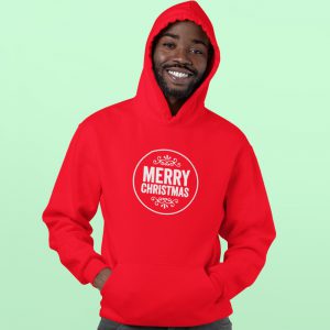 Kerst Hoodie Rood Merry Christmas Round