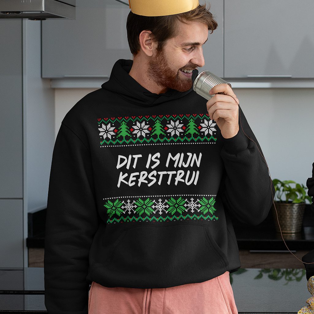 Foute Kerst Hoodie Zwart Dit Is Mijn Kersttrui