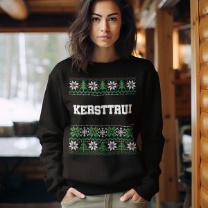 Foute Kersttrui Zwart Met Tekst Kersttrui College Model