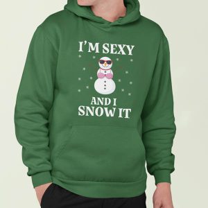 Foute Kerst Hoodie Groen Man Im Sexy And I Snow It
