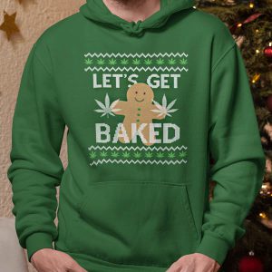 Foute Kerst Hoodie Groen Man Lets Get Baked