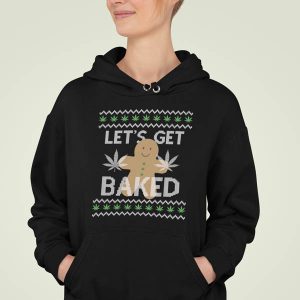 Foute Kerst Hoodie Zwart Vrouw Lets Get Baked