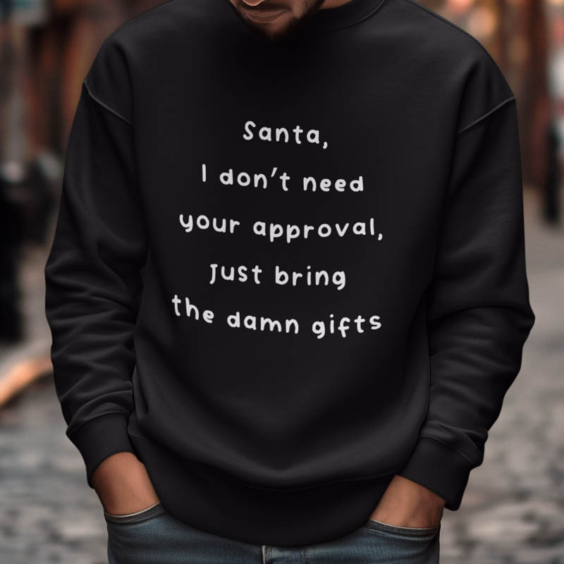 Foute Kerst Sweater Zwart Bring the damn gifts