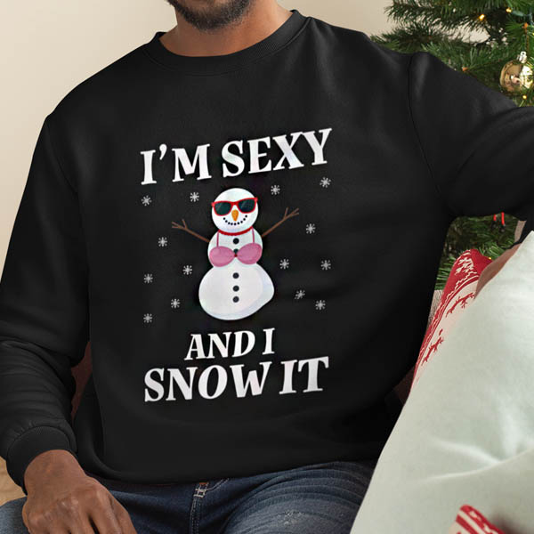 Foute Kersttrui Man Zwart Im Sexy And I Snow It