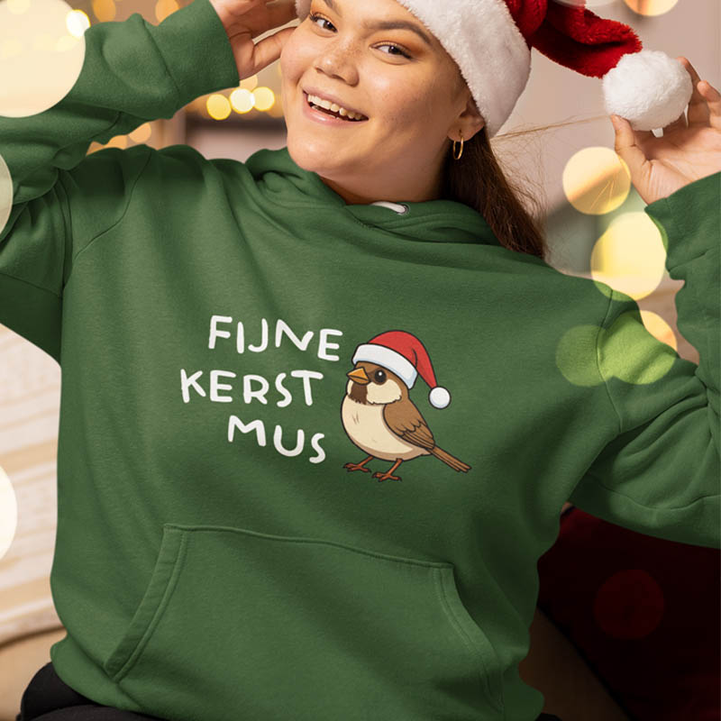Foute Kerst Hoodie Fijne Kerstmus Groen