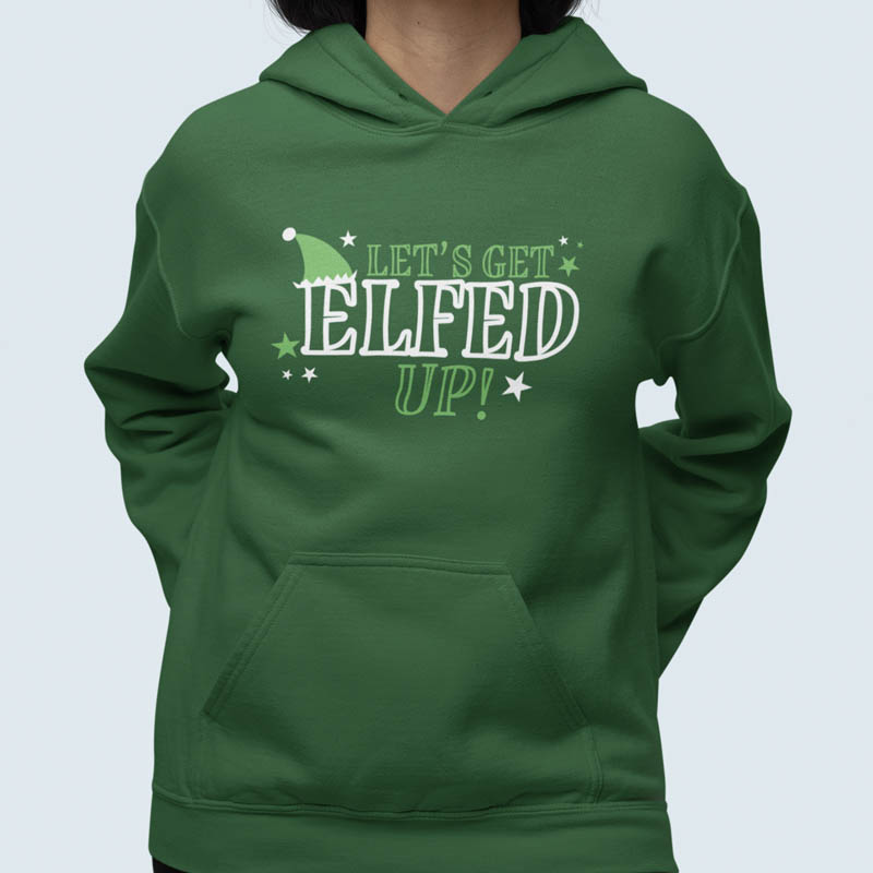 Foute Kerst Hoodie Groen Let's Get Elfed Up
