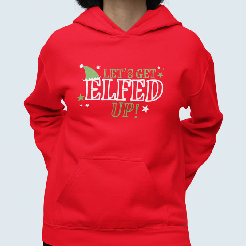 Foute Kerst Hoodie Rood Let's Get Elfed Up