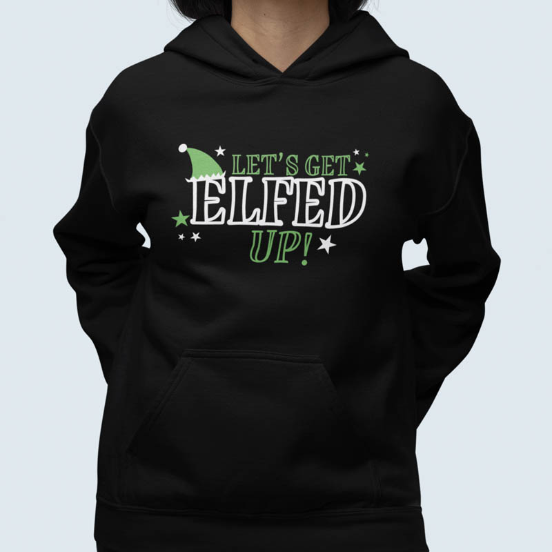 Foute Kerst Hoodie Zwart Let's Get Elfed Up
