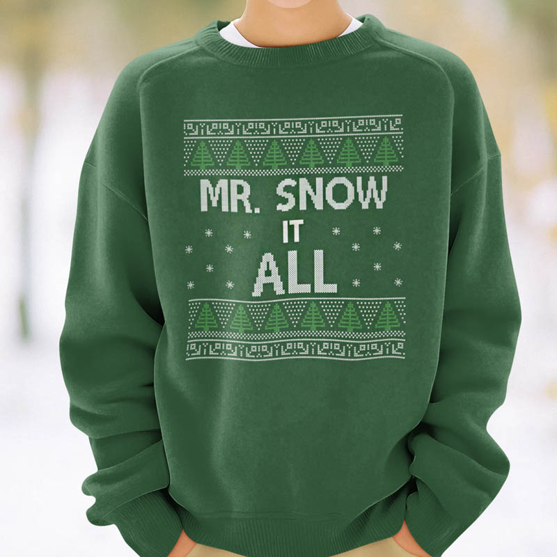 Foute Kerst Sweater Groen Mr.Snow It All
