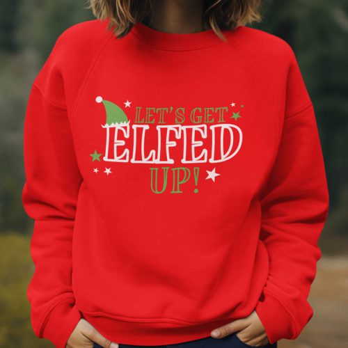 Foute Kerst Trui Rood Let's Get Elfed Up