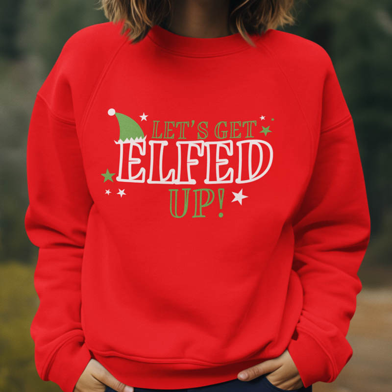 Foute Kerst Trui Rood Let's Get Elfed Up