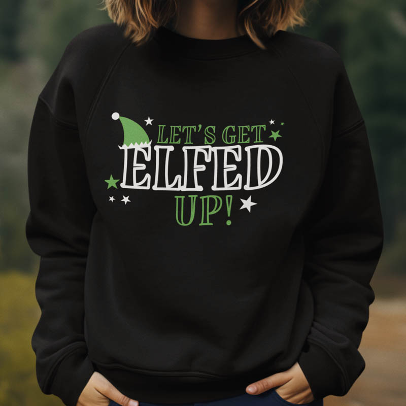 Foute Kerst Trui Zwart Let's Get Elfed Up