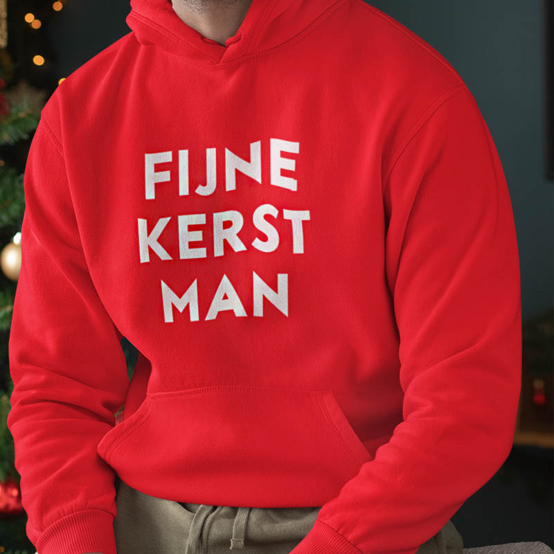 Foute Kerst Hoodie Rood Fijne Kerst Man
