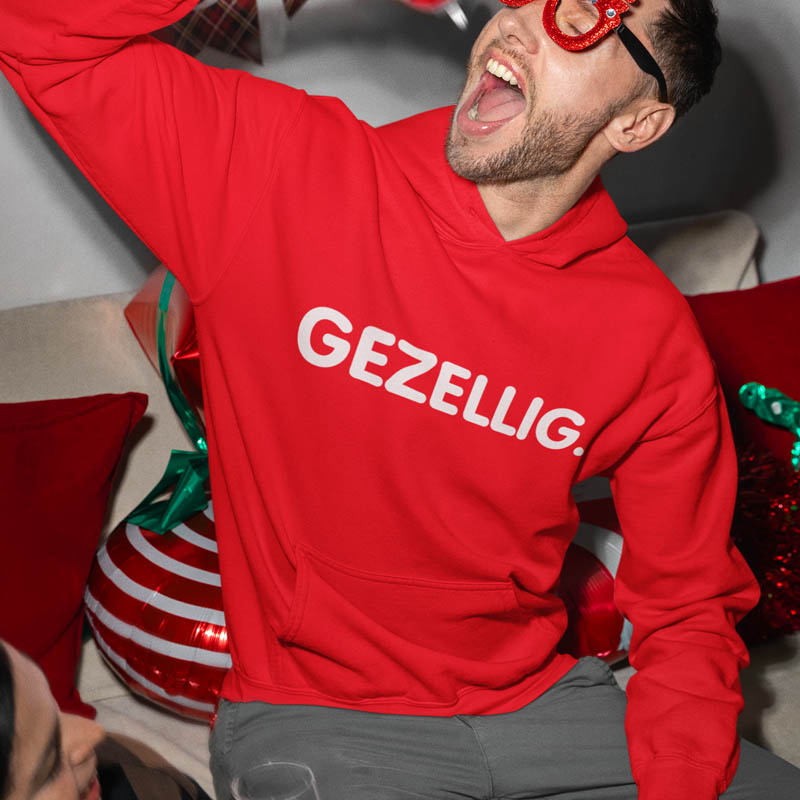 Foute Kerst Hoodie Rood Man Gezellig
