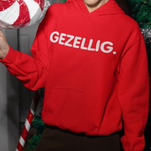 Foute Kerst Hoodie Rood Vrouw Gezellig