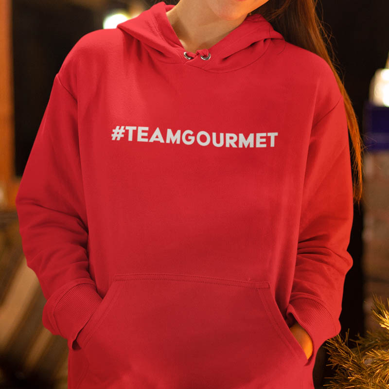 Foute Kerst Hoodie Rood Vrouw #TeamGourmet