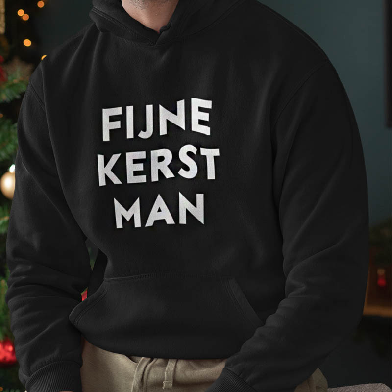 Foute Kerst Hoodie Zwart Fijne Kerst Man