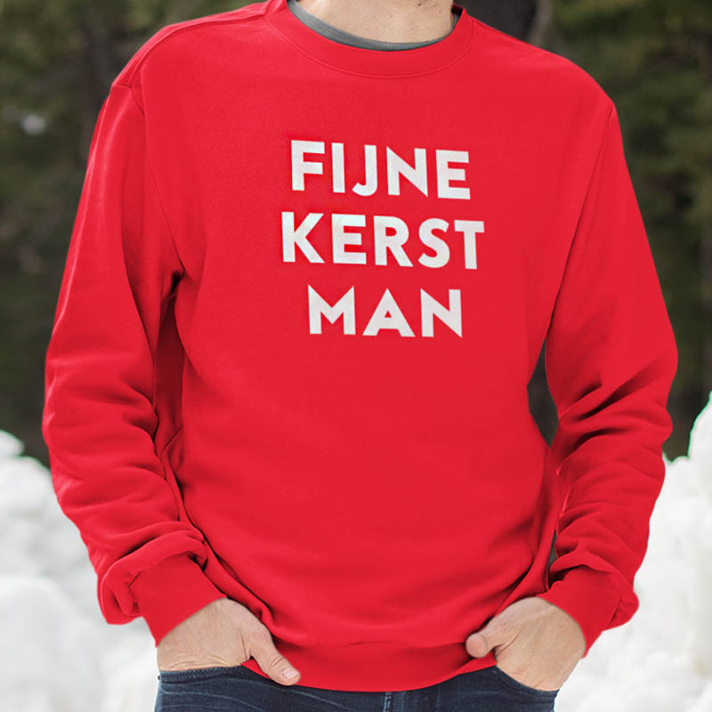 Foute Kerst Sweater Rood Fijne Kerst Man