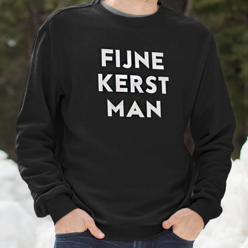 Foute Kerst Sweater Zwart Fijne Kerst Man