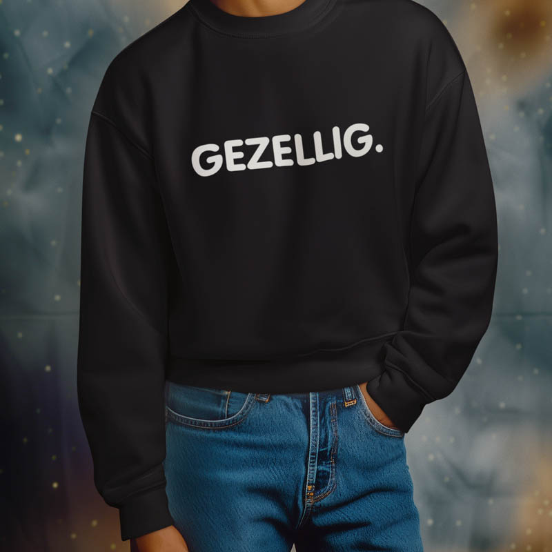 Foute Kerst Sweater Zwart Man Gezellig