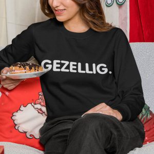 Foute Kerst Sweater Zwart Vrouw Gezellig