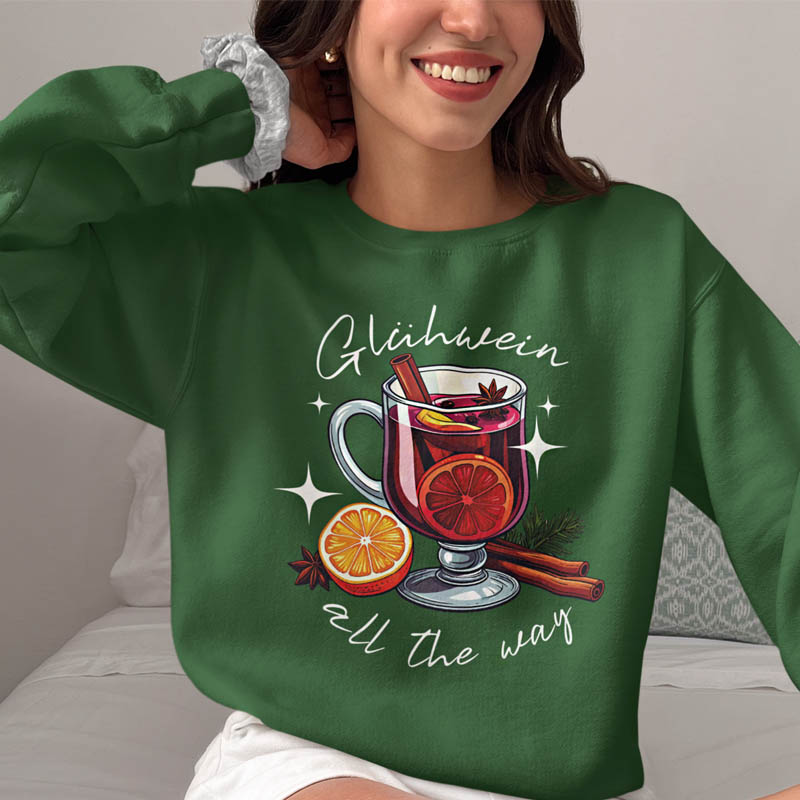 Foute Kerst Trui Gluhwein All The Way Groen