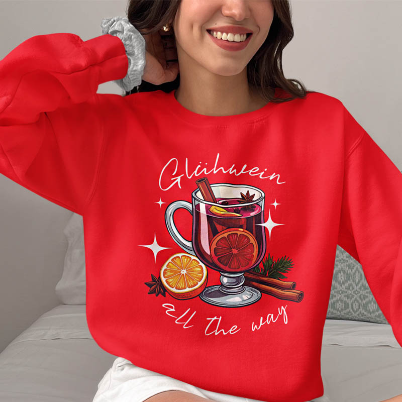 Foute Kerst Trui Gluhwein All The Way Rood