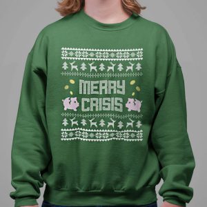 Foute Kerst Trui Man Groen Merry Crisis Piggybank