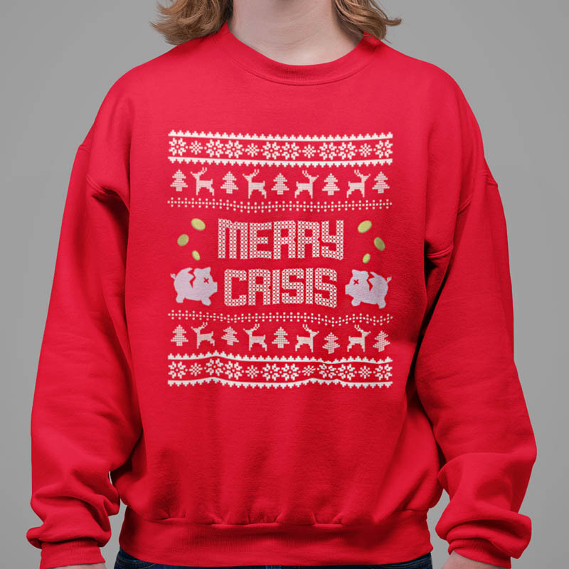 Foute Kerst Trui Man Rood Merry Crisis Piggybank