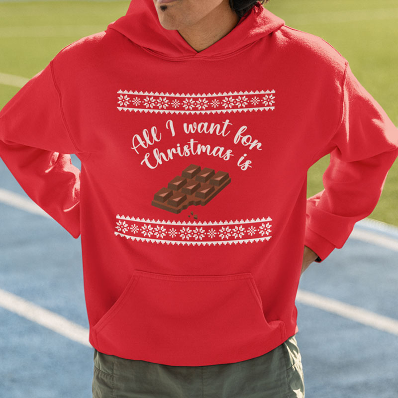 foute kerst hoodie rood