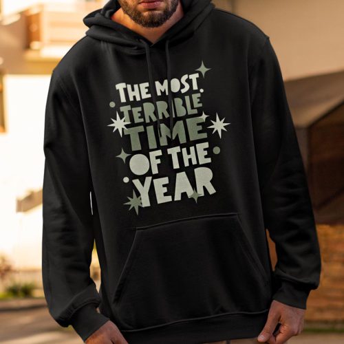 Foute Kerst Hoodie Zwart Most Terrible Time Of The Year